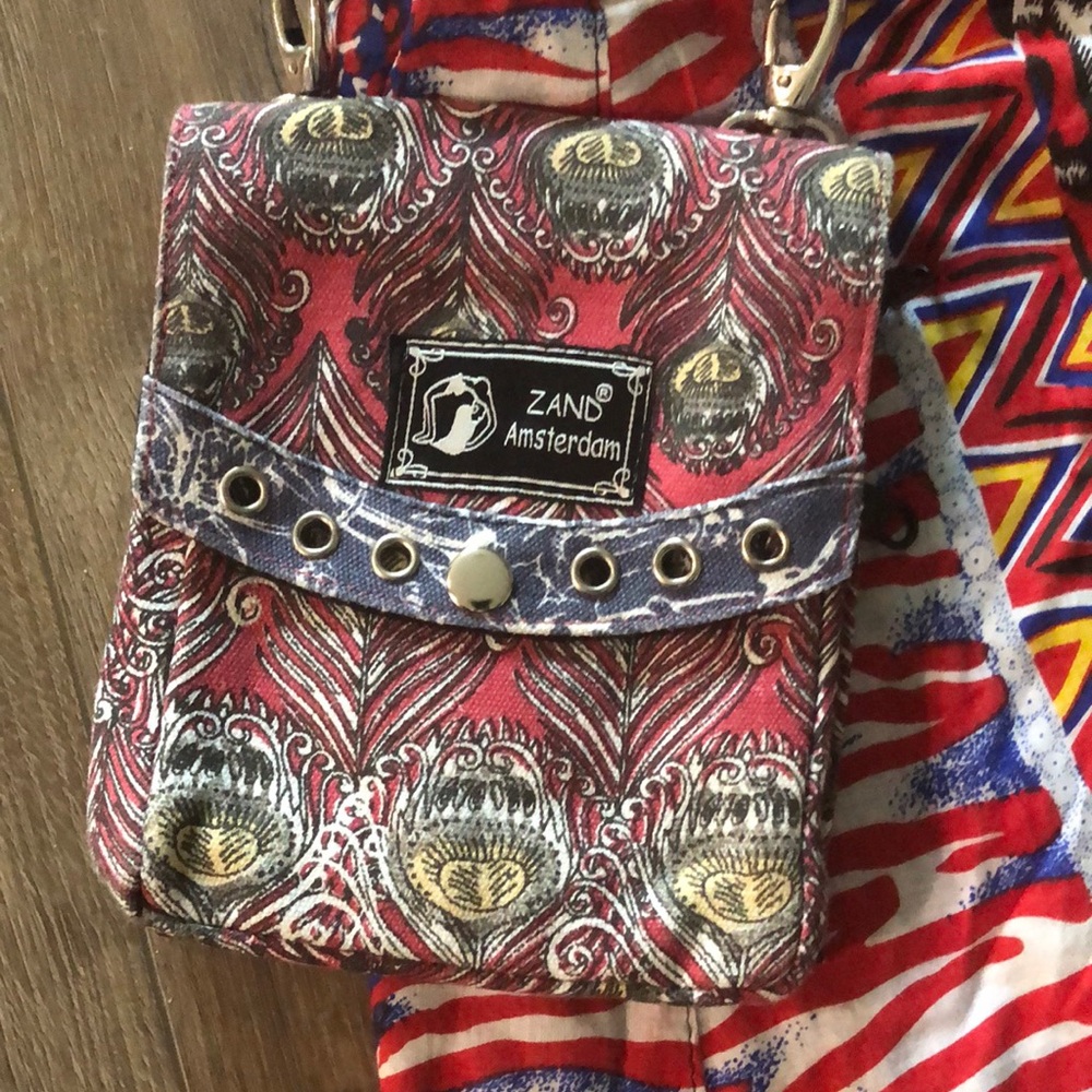 ZAND AMSTERDAM - REVERSIBLE MultiColored Patterned Wrap Skirt w/Detachable Bag - Picture 3 of 15